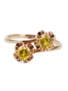 Žlutý Perydot Original Vintage 14k, aby vinobraní ring unikátní VRC266